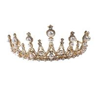 Baluue Elegant Bridal Pearl Tiara Crown Wedding Crown Hair Hoop Bride Headband Wedding Prop Fascinator