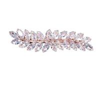 Baluue Elegant Diamante Hair Clips for Women Made Golden Rhinestone Material, Designed to Attach and Decorate Hair A Simple Leaf Shape, as A Stylish and Women