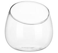 Baluue Elegant Glass Planter Vase Slanted Mouth round Shape, for Succulents and Plants, Featuring Planting Moss and Versatile Use, for Indoor Home Centerpieces, Stylish Flower Pot