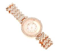 Baluue Elegant Women S Quartz Dress Watch with Full Rhinestone Alloy Strap Decorative Wristwatch for Business and Daily Wear Comfortable Polished Band Accurate Energy-Saving Movement Rose