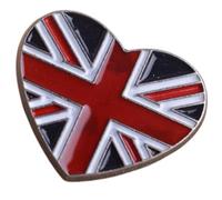 Baluue England Union Jack Heart Shape Alloy Brooch Pin for Suit Shirt, National Flag Decorative Badge, Funny Love Brooch for British Style