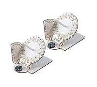 Baluue Equatorial Sundial Clocks and Desktop Ornaments Based on Sun Shadow 2pcs Wooden Educational Toys for Estimating Time Based on Sun Shadow for Estimating Time Survival Skills Teaching Aids