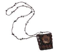 Baluue Ethnic Coconut Shell Crossbody Bag Lightweight Handwoven Purse with Beaded Strap for Women Summer Beach Travel Tribal Style Shoulder Tote