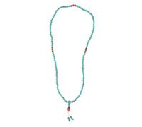 Baluue Ethnic Style 108-Beads Green Turquoise Prayer Bracelet, 6Mm Nepalese Beads Wrist Chain for Men and Women, Tibetan Good Fortune Beaded Wrap Jewelry for Daily Wear