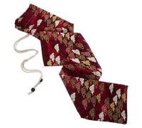 Baluue Ethnic Style Flute Storage Bag Adjustable Length Dustproof Pouch Red with Gold Cloud Pattern for Wind Instruments Travel Protection