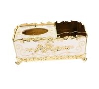 Baluue European Style Tissue Box Holder Multi-functional PP Tissue Container with Rose Pattern and Stylish Napkin Organizer for Home Office Bathroom Car and Living Storage