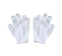 Baluue Exfoliating Bath Gloves Five Finger Shower Mitt for Men and Women, White Body Scrub Gloves for Dead Skin Removal and Spa Bath Care, 1 Pair