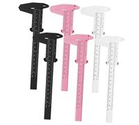 Baluue Eyebrow Measuring Tool Caliper Set of 6 Plastic Rulers for Precise Brow Mapping and Measuring Includes 2 White 2 Black and for Makeup Artists and Eyebrow Shaping