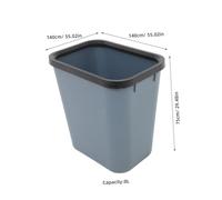 Baluue Fire-resistant Plastic Trash Can Thick Square Bin for Home Office Hotel Use Multipurpose Waste Container for Bedroom Bathroom Kitchen Modern Minimalist Design in Light Grey