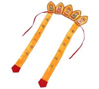 Baluue Five Buddha Monk Hat Lightweight Cloth Headwear Chinese Style with Intricate Floral Patterns for Comfortable Wear, for Film Productions and Theater Performers