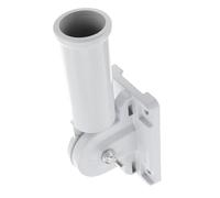 Baluue Flag Pole Mounting Bracket Flagpole Rack Wall Mounted Aluminum Alloy Easy to Operate for Balcony Porch White 16.5X6.5CM