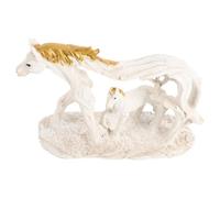 Baluue Galloping Horse Resin Statue with Hollowedout Design, Sturdy and Versatile Decoration for Study or Desk, Elegant Minimalist Horse Figurine Collectible and Living Statue Ornament