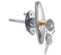 Baluue Garage Door Lock T-Handle Assembly Long Shaft Replacement Emergency Release Lock Kit High Grade Steel Wire for Flap Doors Compatible with Openers