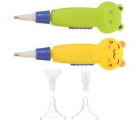 Baluue Glow Light Nail Art Dotting Pen with Interchangeable Tips Cute Frog Cat Design Portable DIY Diamond Point Drill Tool for Manicure Beginners and Nail Art Enthusiasts