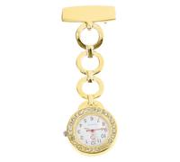 Baluue Gold Nurse Fob Watch with Sturdy Clip Portable Hanging Chest Watch for Nurses and Medical Staff Stylish Pocket Design for Hospital Use and Birthday
