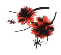 Baluue Gothic Halloween Headband with Ghost Bride Veil Mexican Crown Tiara for Day Dead Cosplay Floral Spider Web Design Halloween Headdress Party Accessory for Women and All Ages