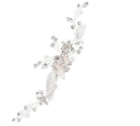 Baluue Hair Accessory Bridal Hair Clip for Weddings and Evening Parties Silver Rhinestone Elegant Leaf Design Zinc Alloy Material, Easy to Use and Not Easy to Deform for Brides