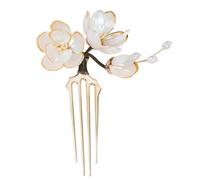 Baluue Hair Accessory Featuring Intricate Design and Fine Craftsmanship and Special Occasions for Everyday Wear Vintage Asian Hair Comb with Lotus Design, Metal Side Comb