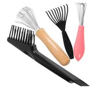 Baluue Hair Brush Cleaner Rake for Cleaning Hairstyling Tools 4pcs Portable Tool for Removing Hair and Dust Plastic and Metal Material from Airbag Combs and Combs on Occasions