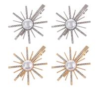 Baluue Hair Clips Beautiful Appearance for Women Hair Accessories 4pcs with Alloy Material Adjustable Position Suitable for Wedding