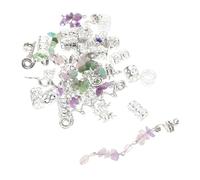 Baluue Hair Ornaments for Braids 11Pcs Crystal Stone Hair Jewelry Silver Spiral Coils and Large Pendant Charms Sturdy Accessories for Women Girls Men