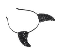 Baluue Halloween Devil Headband Glitter Demon Horn Headband Black Sparkly Cow Horn for Cosplay Party Devil Costume Hairband Fancy Dress Accessory for Dress up Party Decoration
