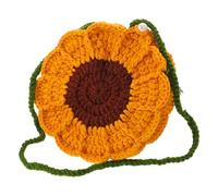 Baluue Handmade Sunflower Crochet Crossbody Bag for Women with Efficient Storage Solution and Practical Compartments, Yarn Material, Vintage Chic Style, for Travel and Beach Use