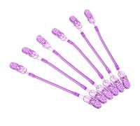 Baluue Hat Windproof Purple Strap with Spring Chain Anti-Lost Clips 6pcs, PC Material Hat Retainer Clips, Easy to Carry Cap Holder for Neck for Outdoor Cycling and Hiking
