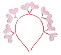Baluue Headband with Excellent Elasticity and Comfortable Fit Valentine's Day Heart-shaped Pink for Women Felt Cloth Material Hair Decoration for Wedding Party or Romantic Occasion