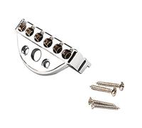 Baluue Headless Guitar String Locking Nut Bridge Set Chrome Guitar String Lock Practical Replacement Part