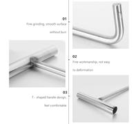 Baluue Heavy-Duty 304 Stainless Steel Manhole Cover Hook 38cm T-Shaped Lifter Tool with 12mm Thick Blunt-end for Drain Covers and Roller Shutter Doors - Industrial Well Lid Pulling Gadget