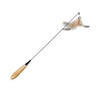 Baluue Interactive Cat with Stainless Steel and Wood Construction, Khaki Colour, Finger Protection Feature for Indoor Kitten Cat Play