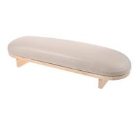 Baluue Khaki Wood and Leather Hand Rest for Nails with Sturdy and Comfortable Design for Nail Art Manicure Hand Rest Cushion Providing Support