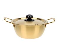 Baluue Korean Style Instant Noodle Pot Stainless Steel with Double Handles and Lid Heat Resistant Multi-use Cooking Pot for Ramen Soup Seafood and Milk Induction and Gas Stoves