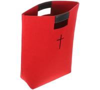 Baluue Large Capacity Felt Bible Carrying Case Tote Shopping Bag with Sturdy Pu Material and Cross Design, Church Study Pouch for Women and Men