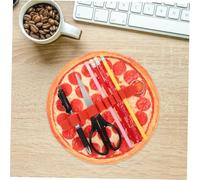 Baluue Large Capacity Pizza Pencil Case Roll-up with Multiple Compartments Canvas Pen Storage Pouch for Students and Artists Realistic Ham Pizza Design Wear-Resistant and Reusable