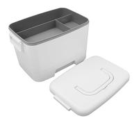 Baluue Large Portable Double-Layer Household Medicine Box White with Handle Smooth Opening and Closing for Home and Office First Aid Storage