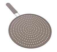 Baluue Large Silicone Frying Pan Splatter Screen and Oil Drain Board for Kitchen Multi-Functional Grease Guard Cooling Mat and Strainer Heat-Resistant Kitchen Accessory in Warm Grey