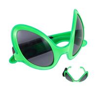 Baluue LED Glowing Alien Glasses Green Neon Party Sunglasses for Adults Halloween Costume Accessory with Bright Frame Glow Dark Novelty Festival Prop