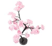 Baluue LED Rose Tree Lamp Pink Flower Desktop Lighted Tree Decorative Table Lamp for Birthday Wedding Party Indoor Decor, Battery Not Included