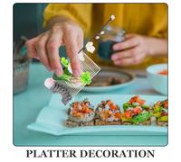 Baluue Lifelike Japanese Sushi Platter Artificial Flower Decoration for Sashimi Cold Dishes Vivid White Dish Decor Ornaments for Japanese Food Shops and Restaurants Stable Base Non-Fading