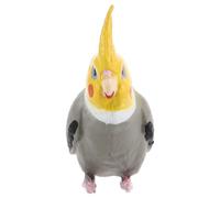 Baluue Lifelike Parakeet Bird Model Solid Static Cockatiel Figurine Realistic Garden Ornament Outdoor Bird Statue for Home Decor and Collectors