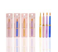 Baluue Lip Liner Brush Set and Pu Metal Handle 3pcs Makeup Tool Multi-function with Synthetic Fiber Random Color for Professional and Daily Use by Women