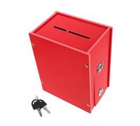 Baluue Lockable Red Donation Box with Secure PVC Design Wall-Mounted and Freestanding Options Safe Suggestion and Charity Collection Ballot Box for Fundraising Voting Comment and Prayer