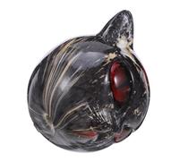 Baluue Luxury Black Cat Head Sculpture Resin Ornament Modern Minimalist Carved Figurine for Bookshelf Desk Decoration Eye-catching Cat Head Statue Accent for Home Office Display