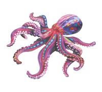 Baluue Marine Octopus Decoration Iron Wall Hanging Small Octopus Ornament for Garden Patio Home Wall Art 7.5 Inch Colourful Metal Sculpture