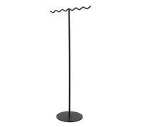 Baluue Metal Jewelry Stand Organizer Black with Multi-tier Layout and Separate Slots Modern Scandinavian Style Display Tower for Protecting Shine and Fast Access, for Home Or Retail Use