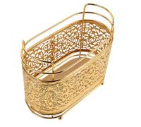 Baluue Metal Makeup Brush Holder Organizer Pen Storage Organiser with High Capacity and Elegant Golden Finish, Reliable Multi-scene Versatility for Salon Workstations and Professional
