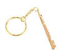 Baluue Mini Flute Keychain Music Lover Retro Metal Instrument Pendant Keyring Charm for Backpack Purse