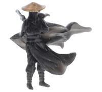 Baluue Mini Ninja Figurine Miniature Resin Garden Decoration for Terrariums Bonsai Desk Ornament Detailed Cloaked Warrior Micro Landscape Accessory